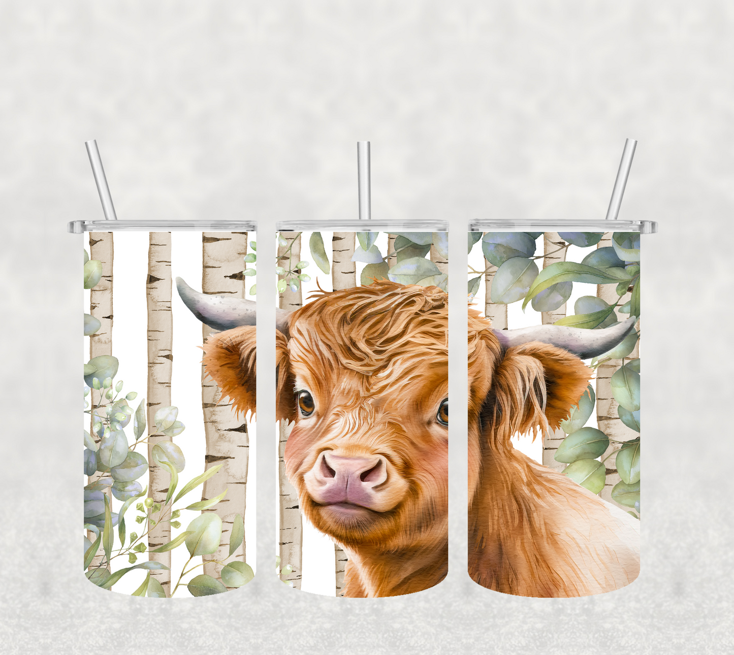 14OZ SKINNY TUMBLER - HIGHLAND COW