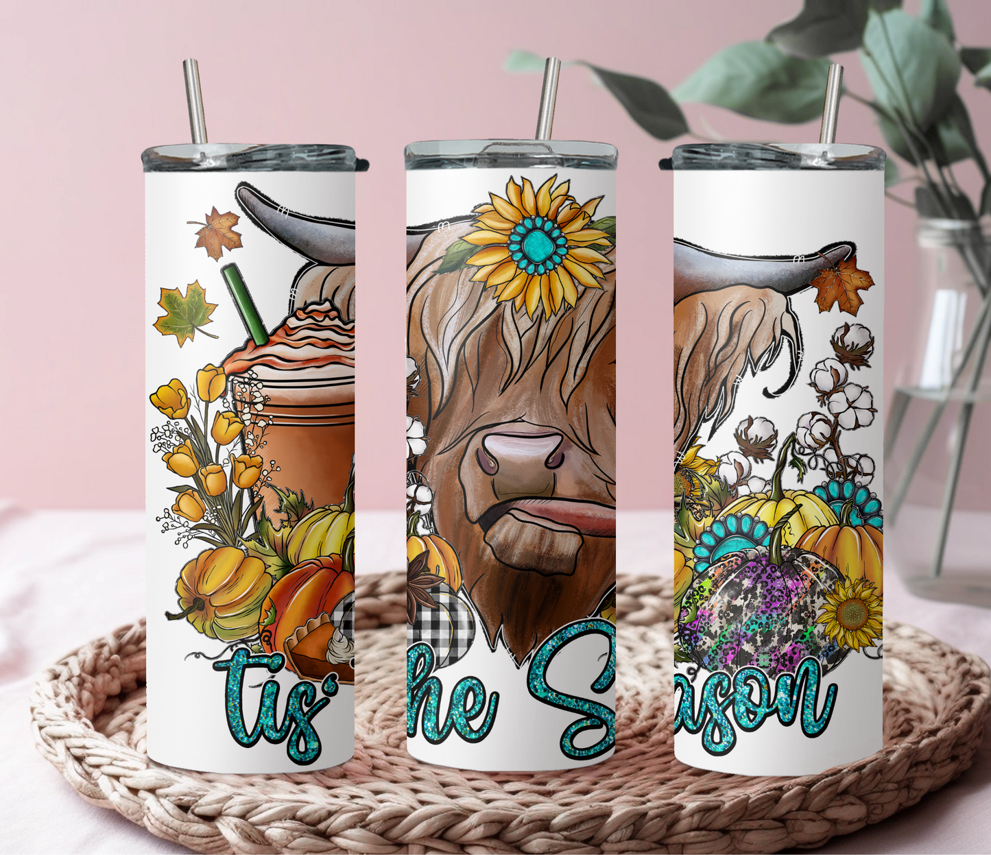 20OZ SKINNY TUMBLER - TIS THE SEASON