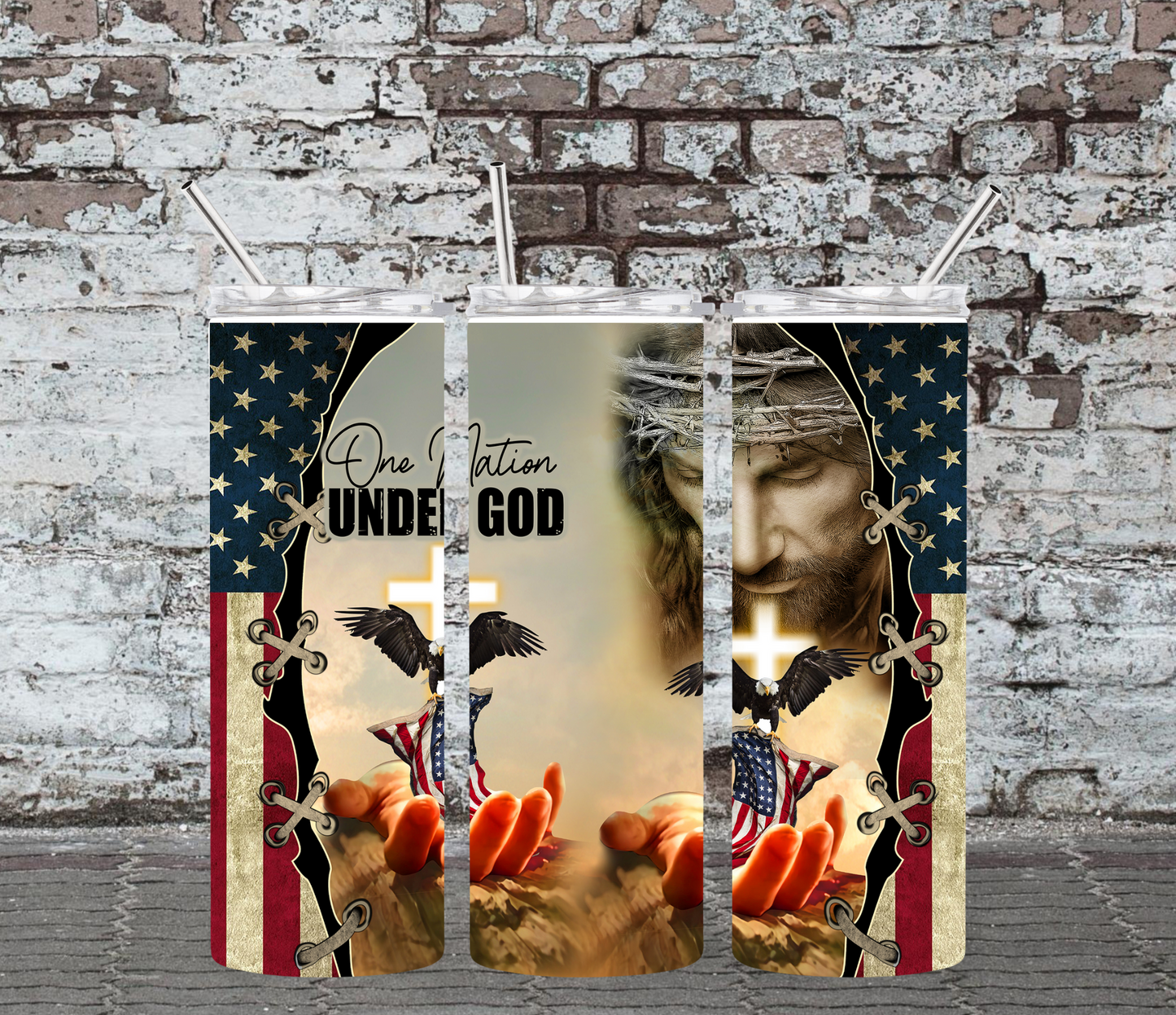 20OZ SKINNY TUMBLER - ONE NATION UNDER GOD