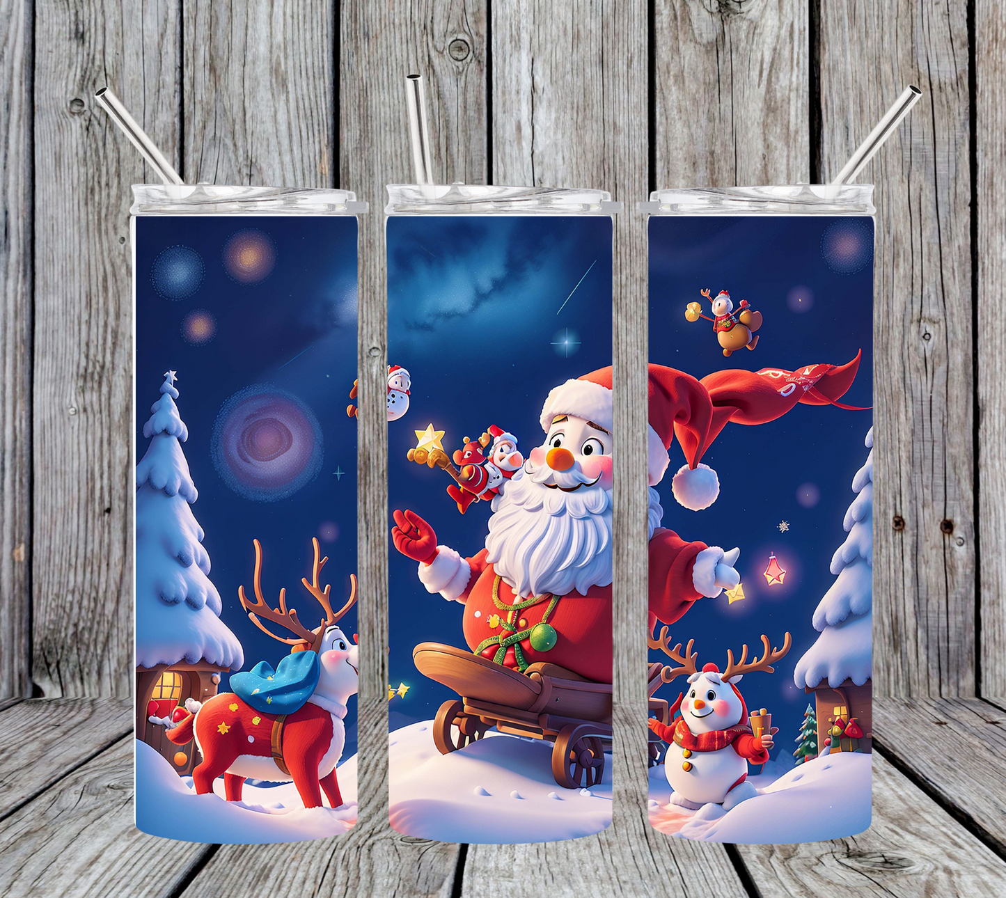 30OZ SKINNY TUMBLER - SANTA CLAUS