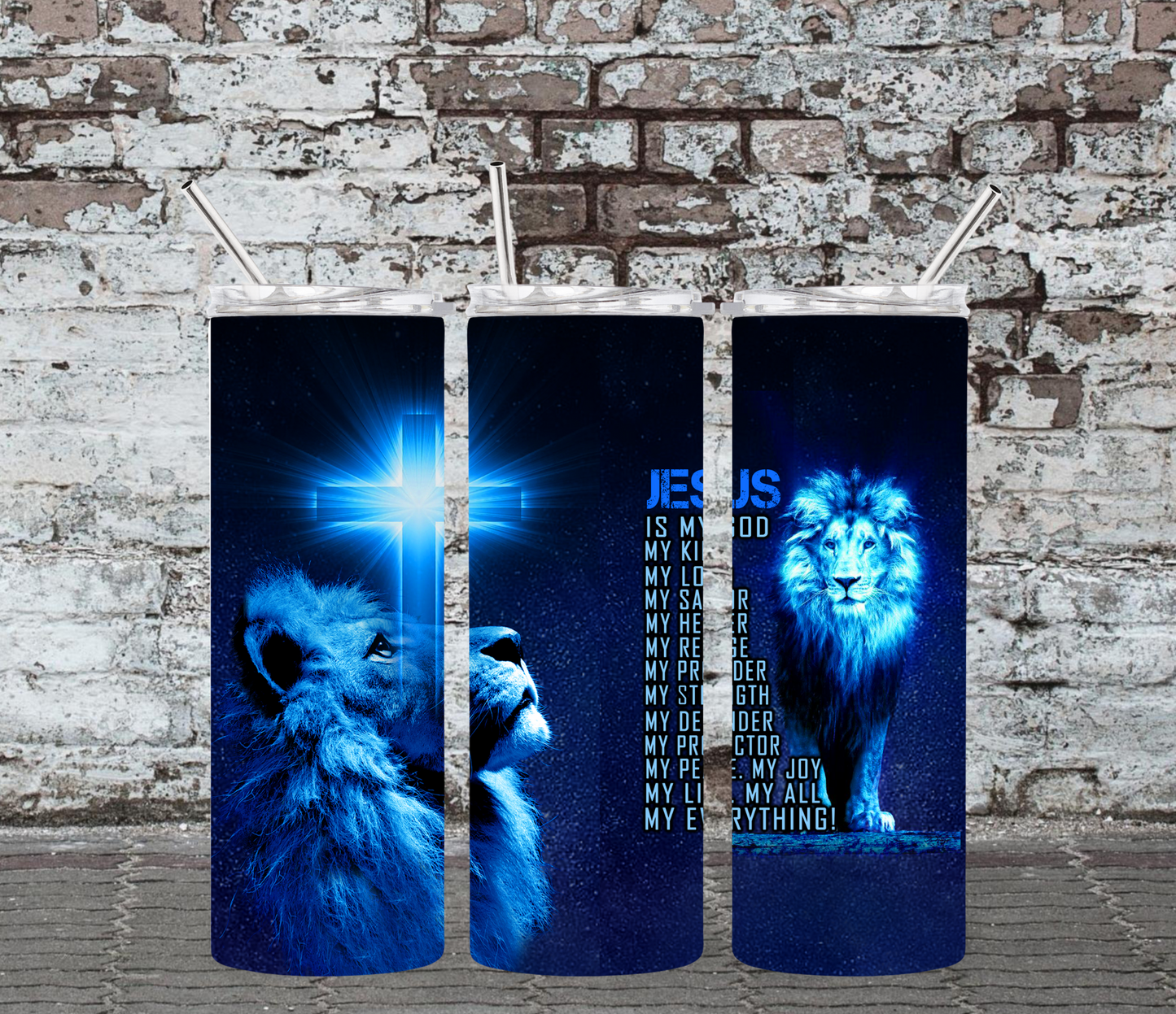 20OZ SKINNY TUMBLER - JESUS - GLOWS IN THE DARK