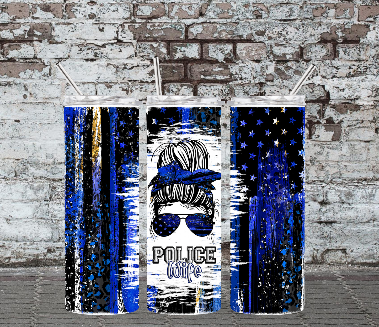20OZ SKINNY TUMBLER - POLICE WIFE