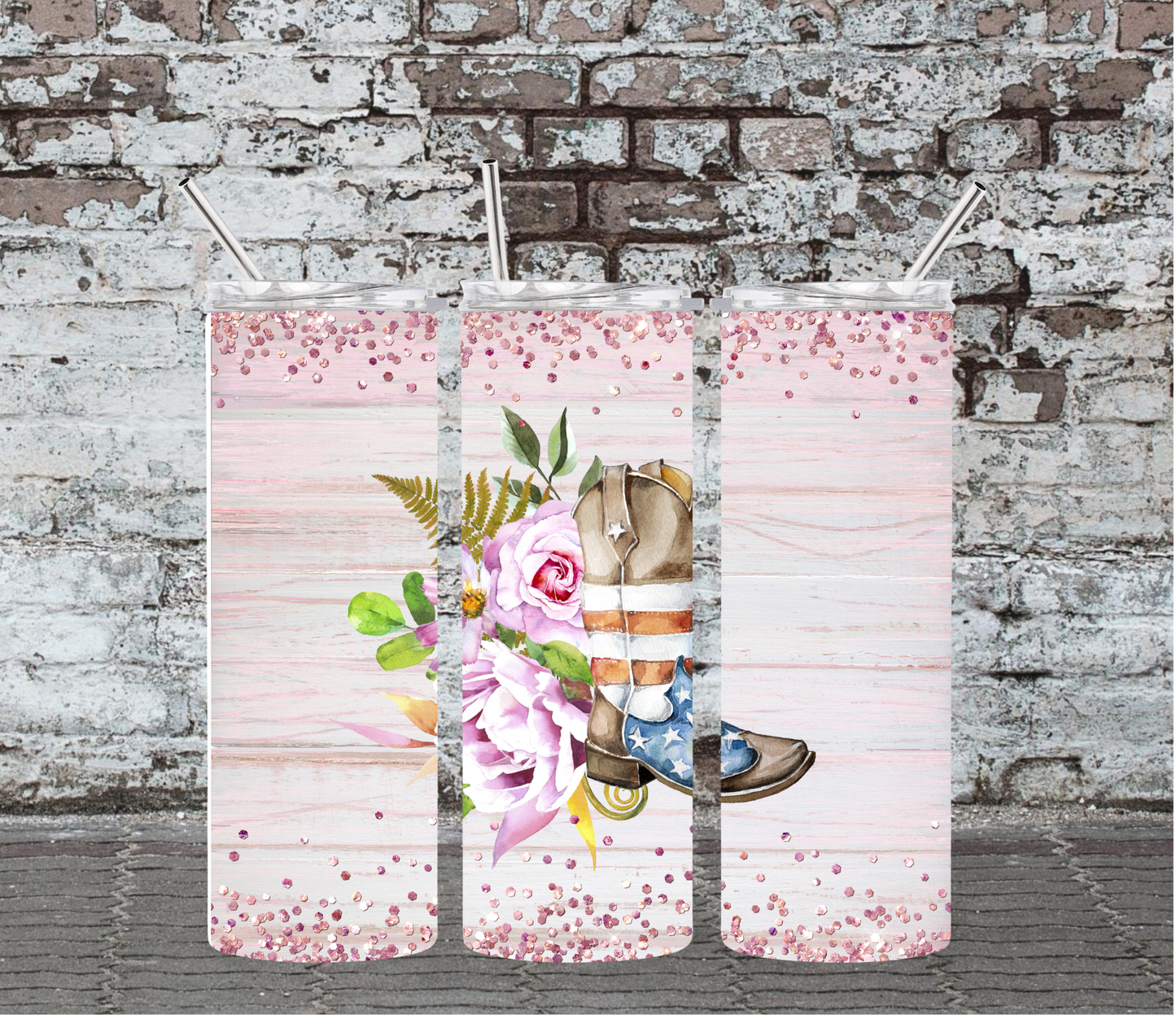 20OZ SKINNY TUMBLER - AMERICAN FLAG BOOTS