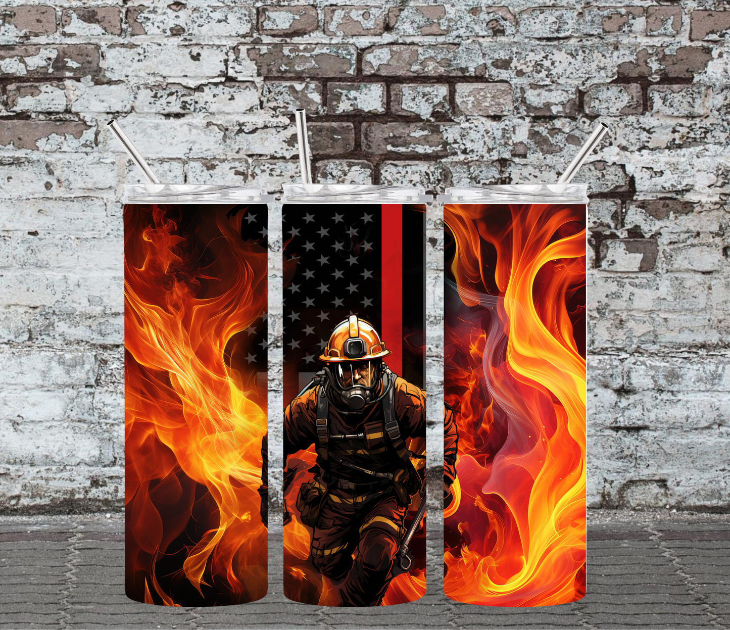 20OZ SKINNY TUMBLER - FIREFIGHTER