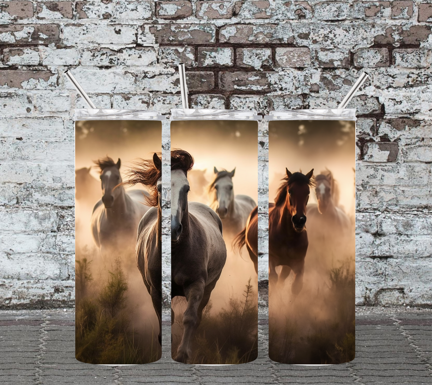 20oz SKINNY TUMBLER - WILD HORSES
