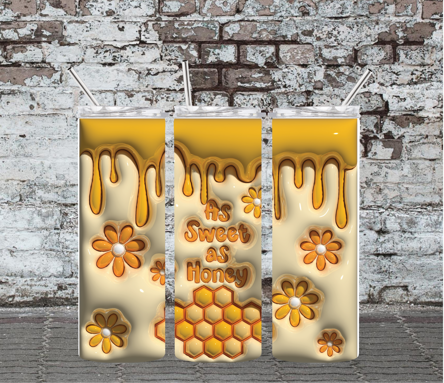 20OZ SKINNY TUMBLER - AS SWEET AS HUNNY PUFFY