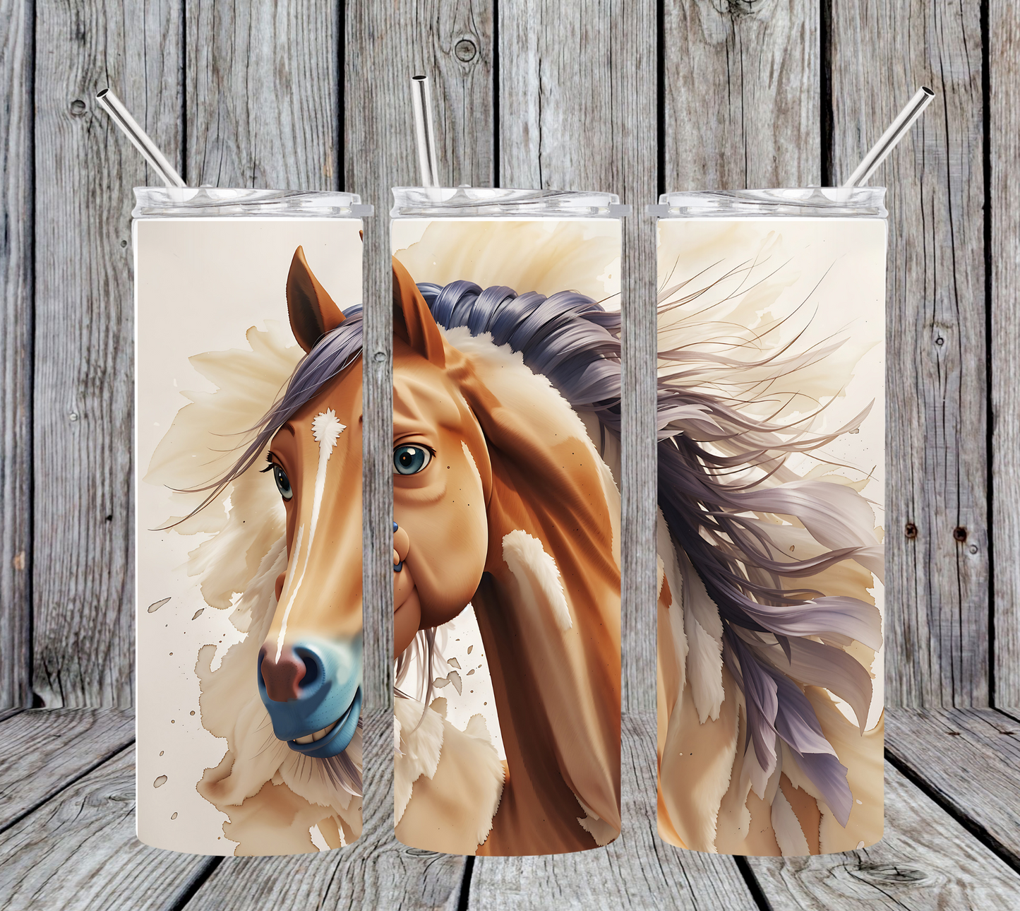 30OZ SKINNY TUMBLER - HORSE