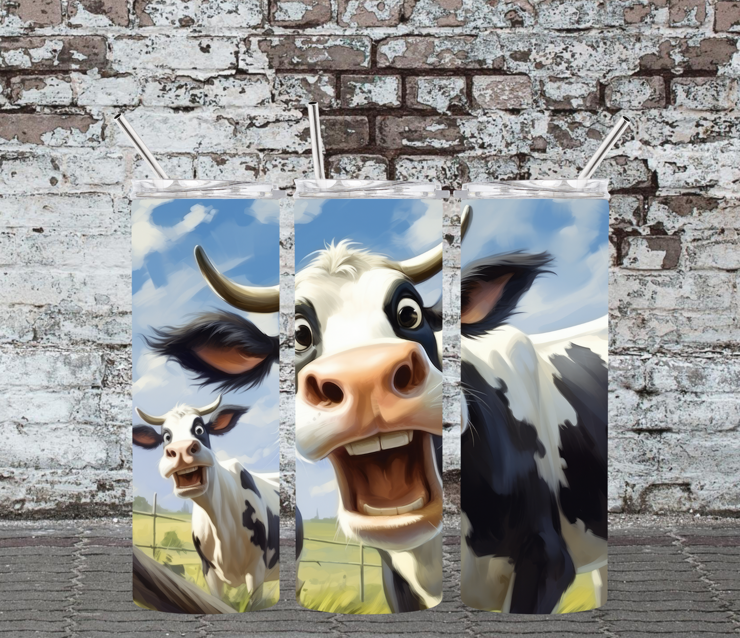 20OZ SKINNY TUMBLER - FUNNY COW