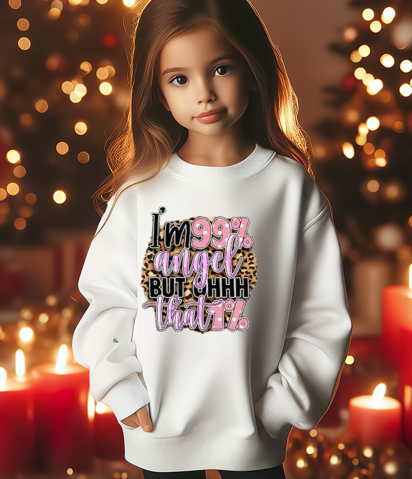 YOUTH SWEATSHIRT - I'M 99% ANGEL BUT OHHH THAT 1%