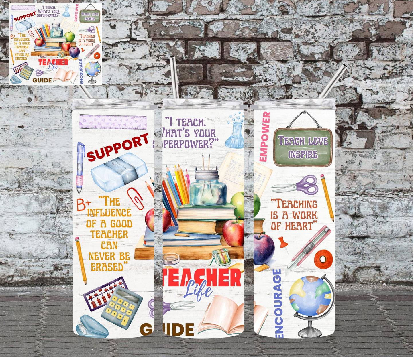 TEACHER LIFE - 20OZ SKINNY TUMBLER