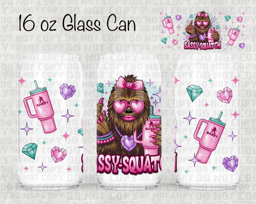 SASSY SQUATCH - 16OZ GLASS TUMBLER