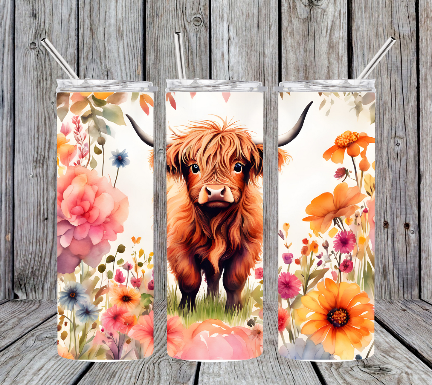 30OZ SKINNY TUMBLER - BABY HIGHLAND COW
