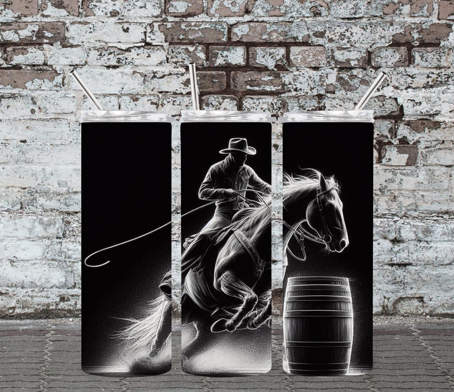 20OZ SKINNY TUMBLER - BARREL RACER 2