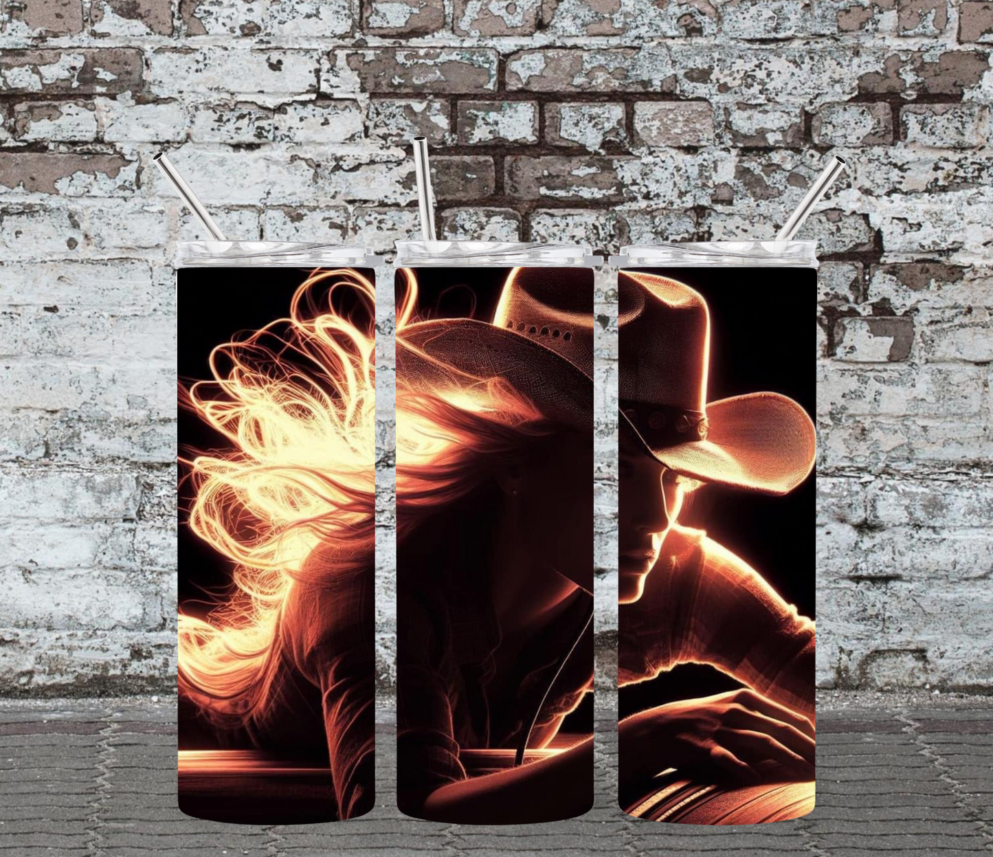 20OZ SKINNY TUMBLER - BARREL RACER 3