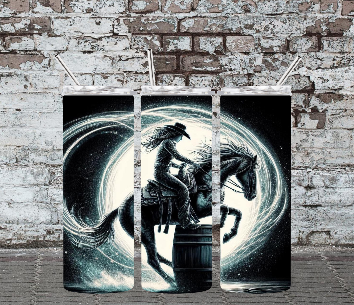 20OZ SKINNY TUMBLER - BARREL RACER 5