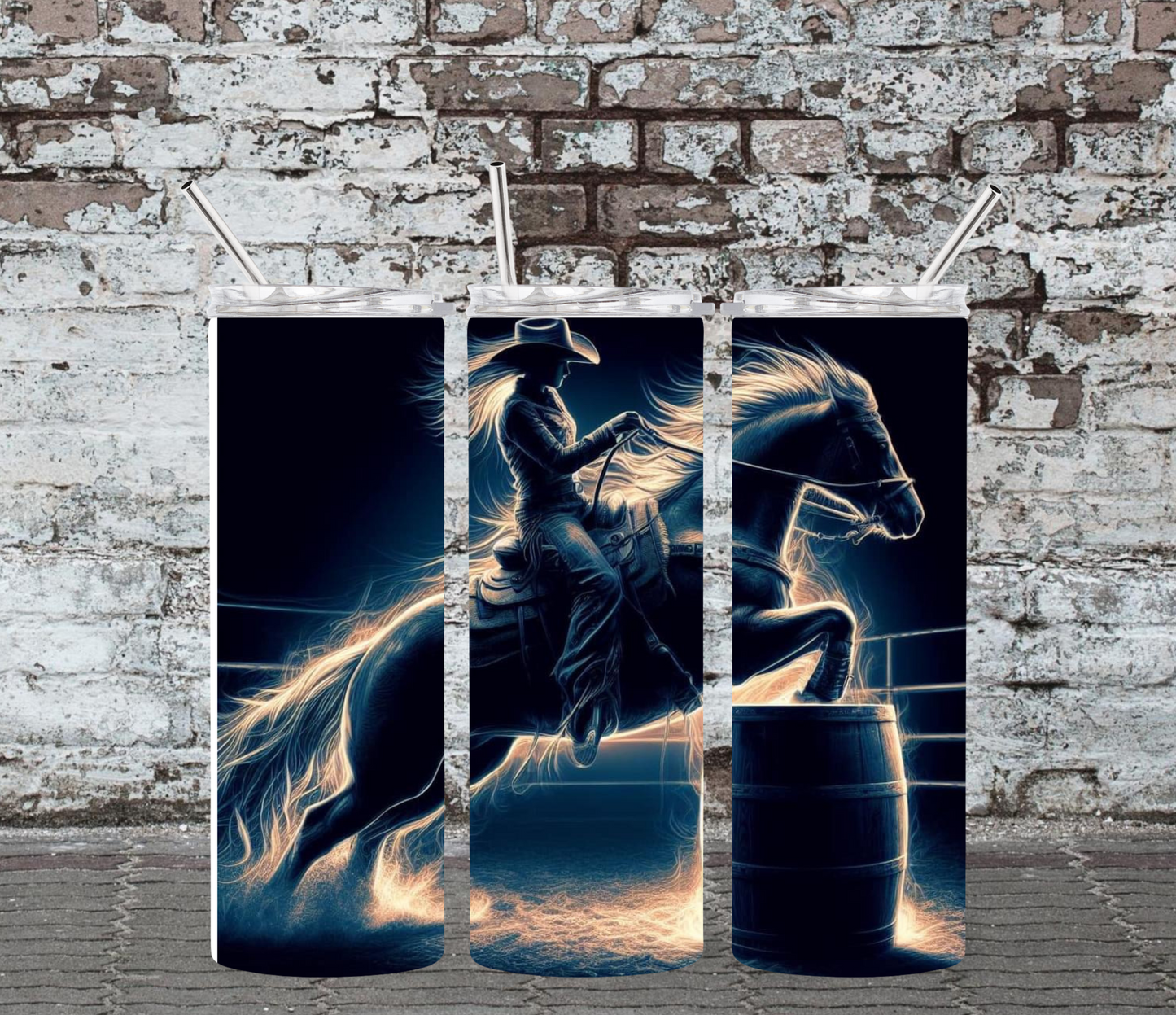 20OZ SKINNY TUMBLER - BARREL RACER 6