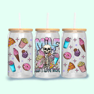MILF - MAN I LOVE FOOD - 16OZ GLASS TUMBLER