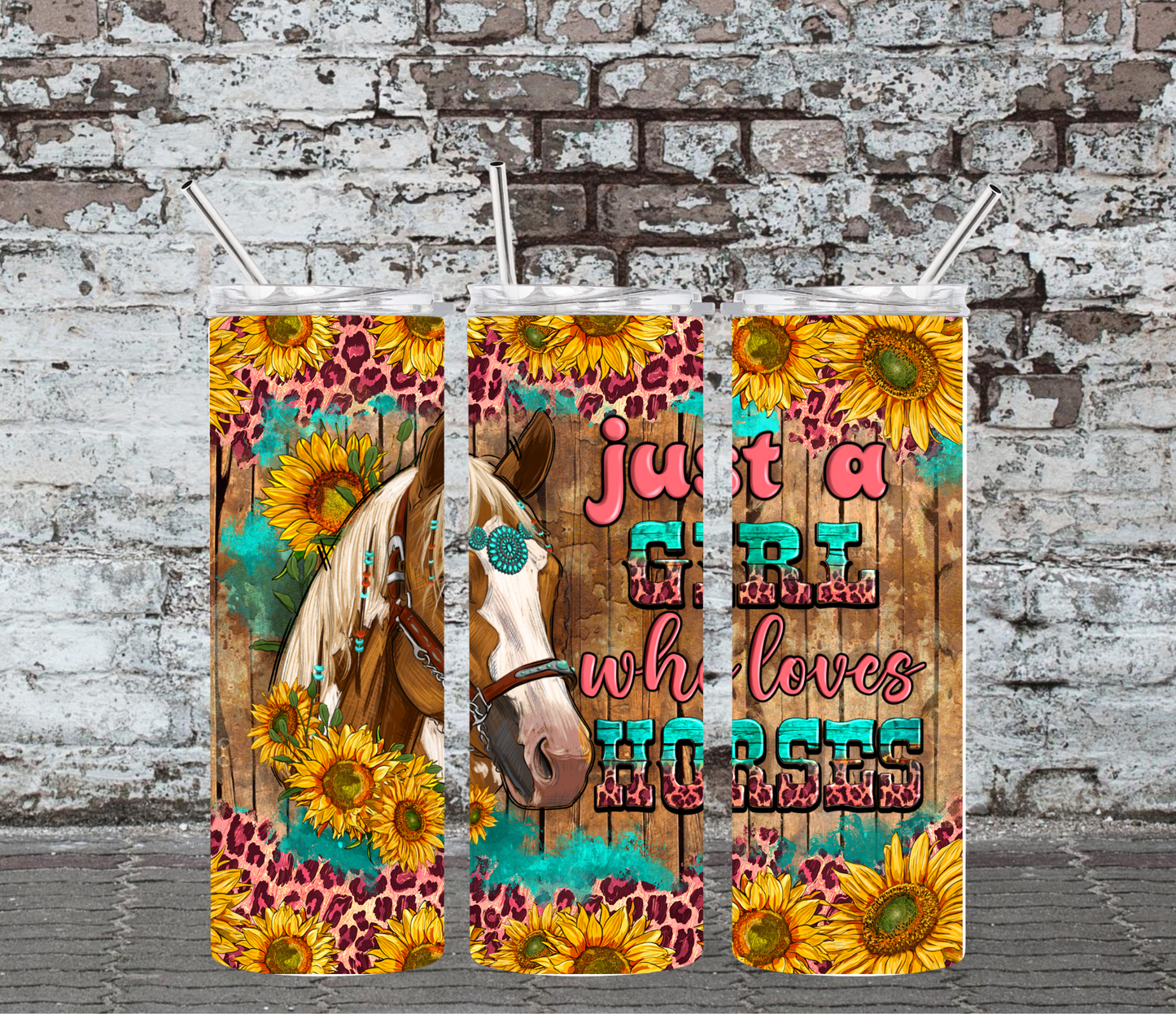 20OZ SKINNY TUMBLER - JUST A GIRL WHO LOVES HORSES