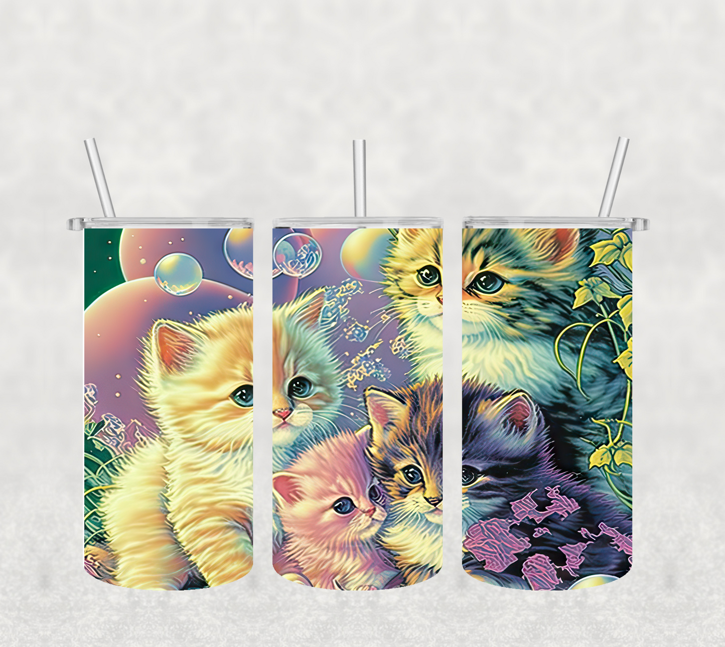 14OZ SKINNY TUMBLER - KITTENS