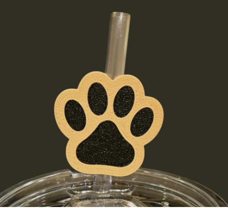 PAW PRINT 10MM STRAW TOPPER