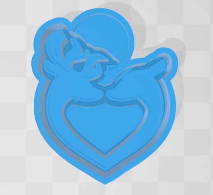 BUCK DOE HEART -FRESHIE MOLD