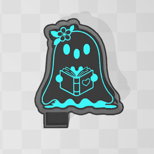 READING GHOST WITH FLOWER -FRESHIE MOLD