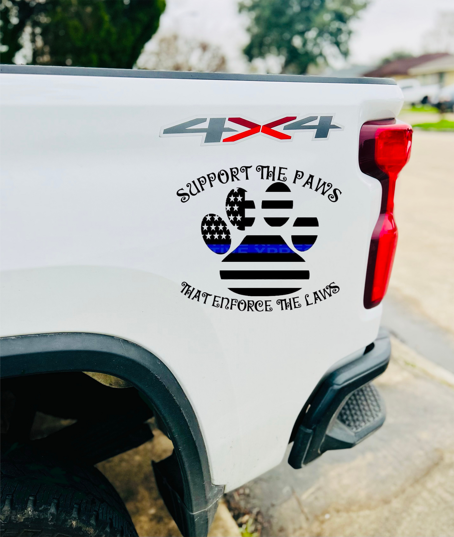 SUPPORT THE PAWS THAT ENFORCE THE LAWS - QUARTER PANEL