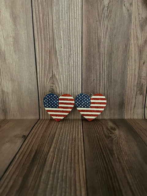 USA FLAG HEART VENT CLIP FRESHIE