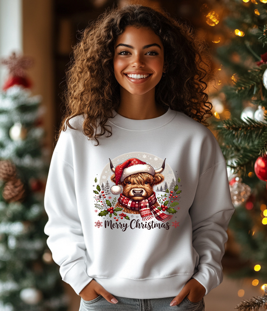 MERRY CHRISTMAS HIGHLAND COW - SWEATSHIRT