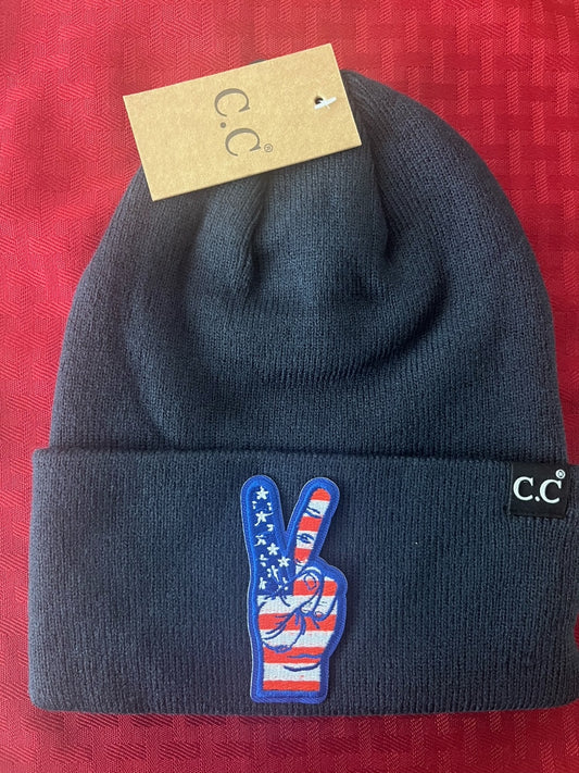 USA PEACE SIGN- C.C. BEANIE