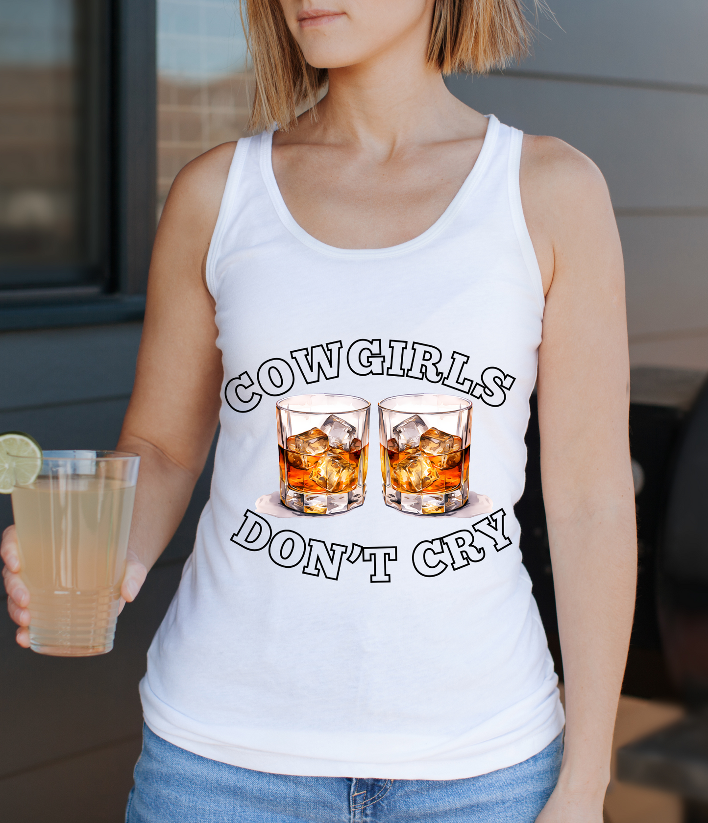 COWGIRLS DON'T CRY- RACERBACK TANK