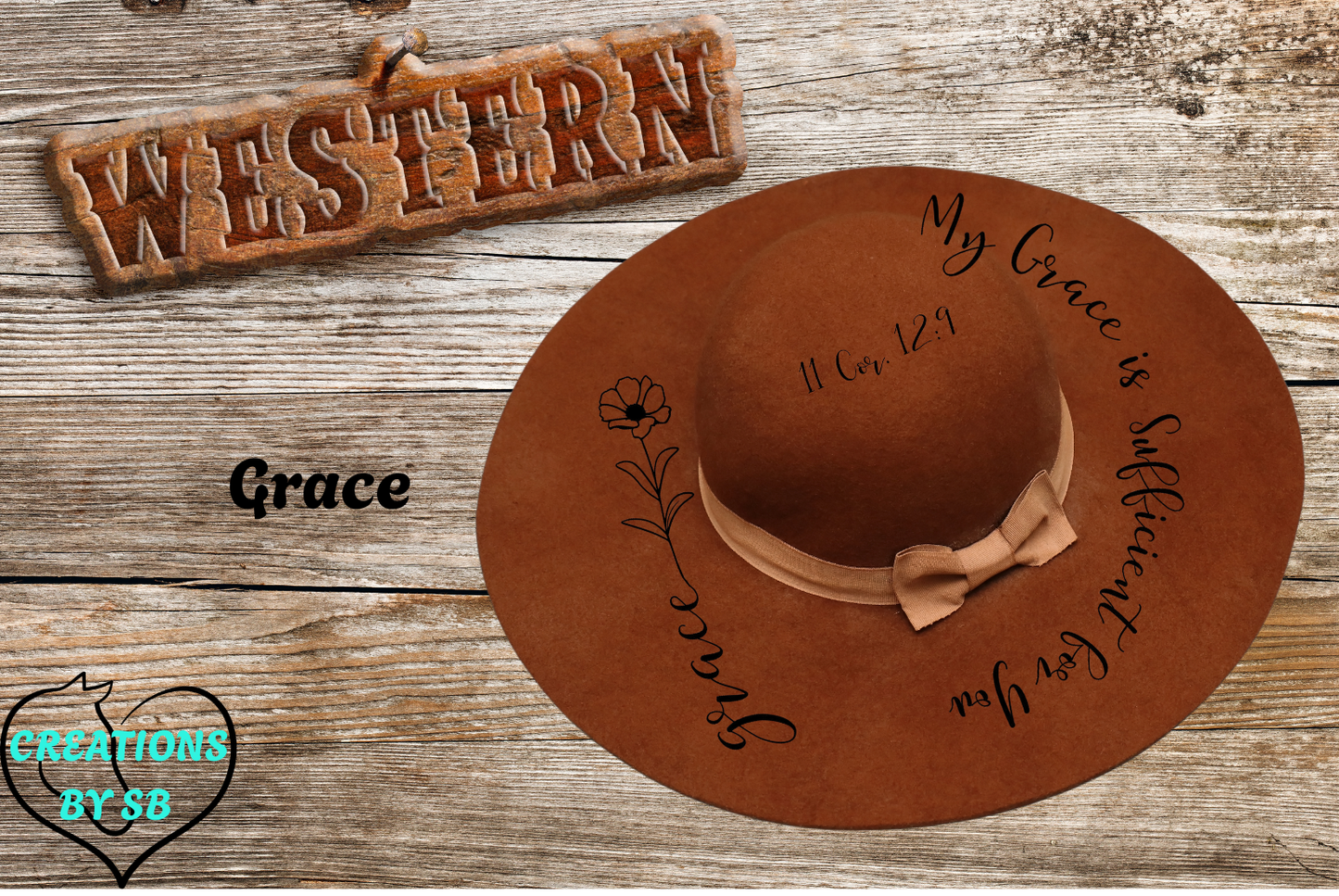 GRACE - WIDE BRIM BURNED HAT