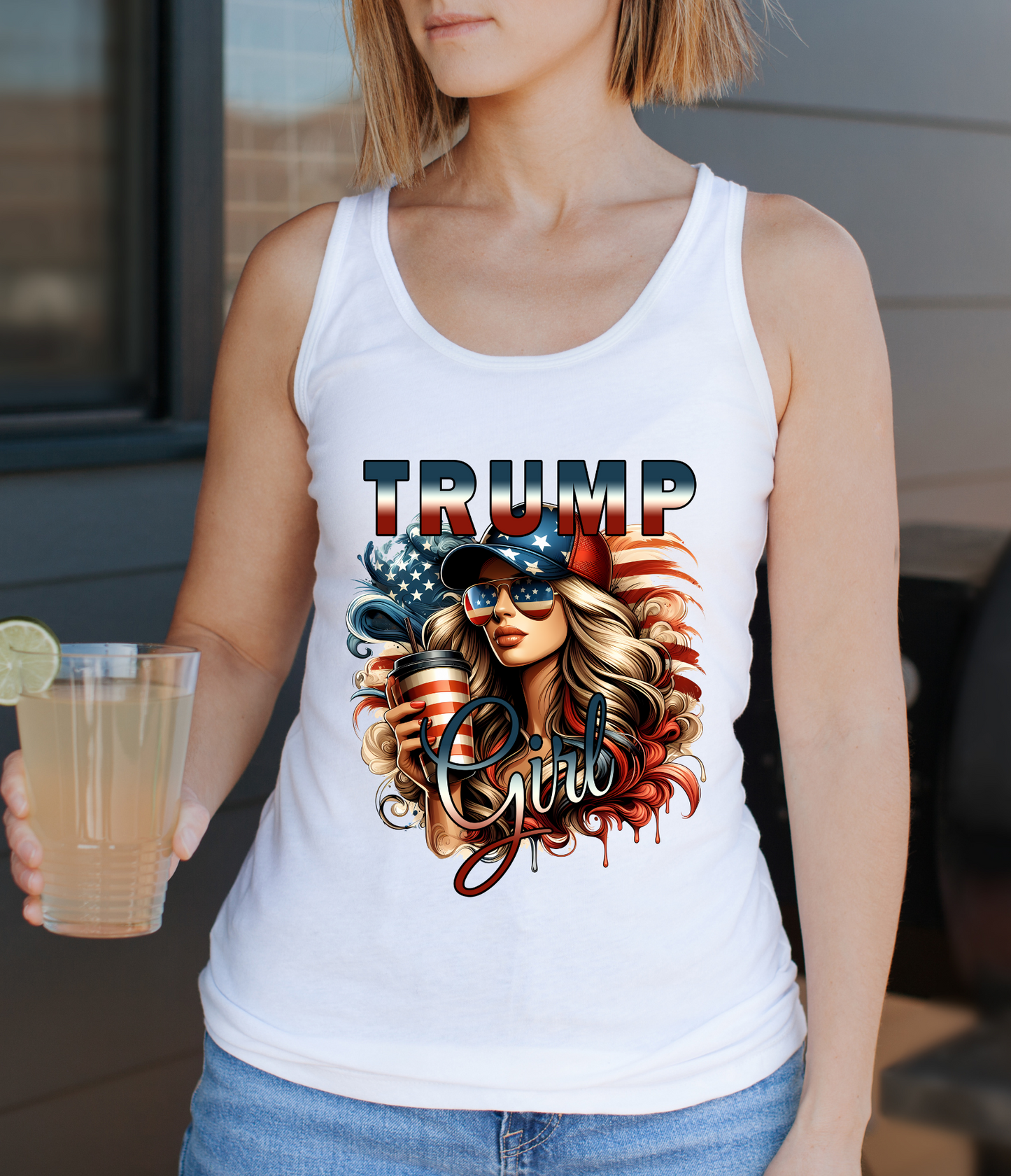 RACERBACK TANK - TRUMP GIRL