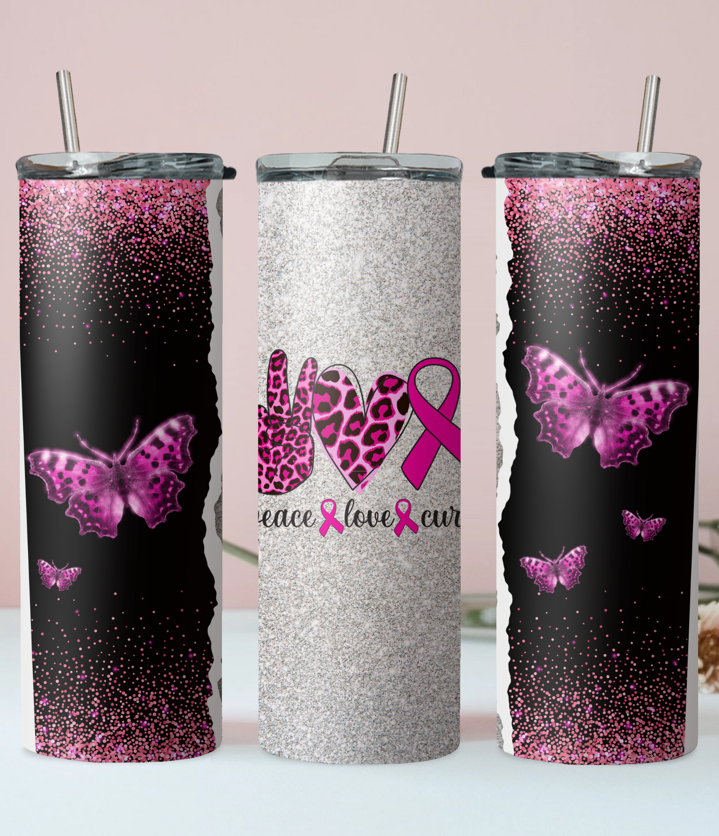 PEACE LOVE CURE - SUBLIMATION TUMBLER WRAP