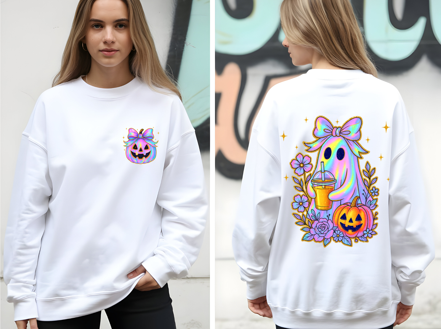 IRIDESCENT GHOST/PUMPKIN - SWEATSHIRT