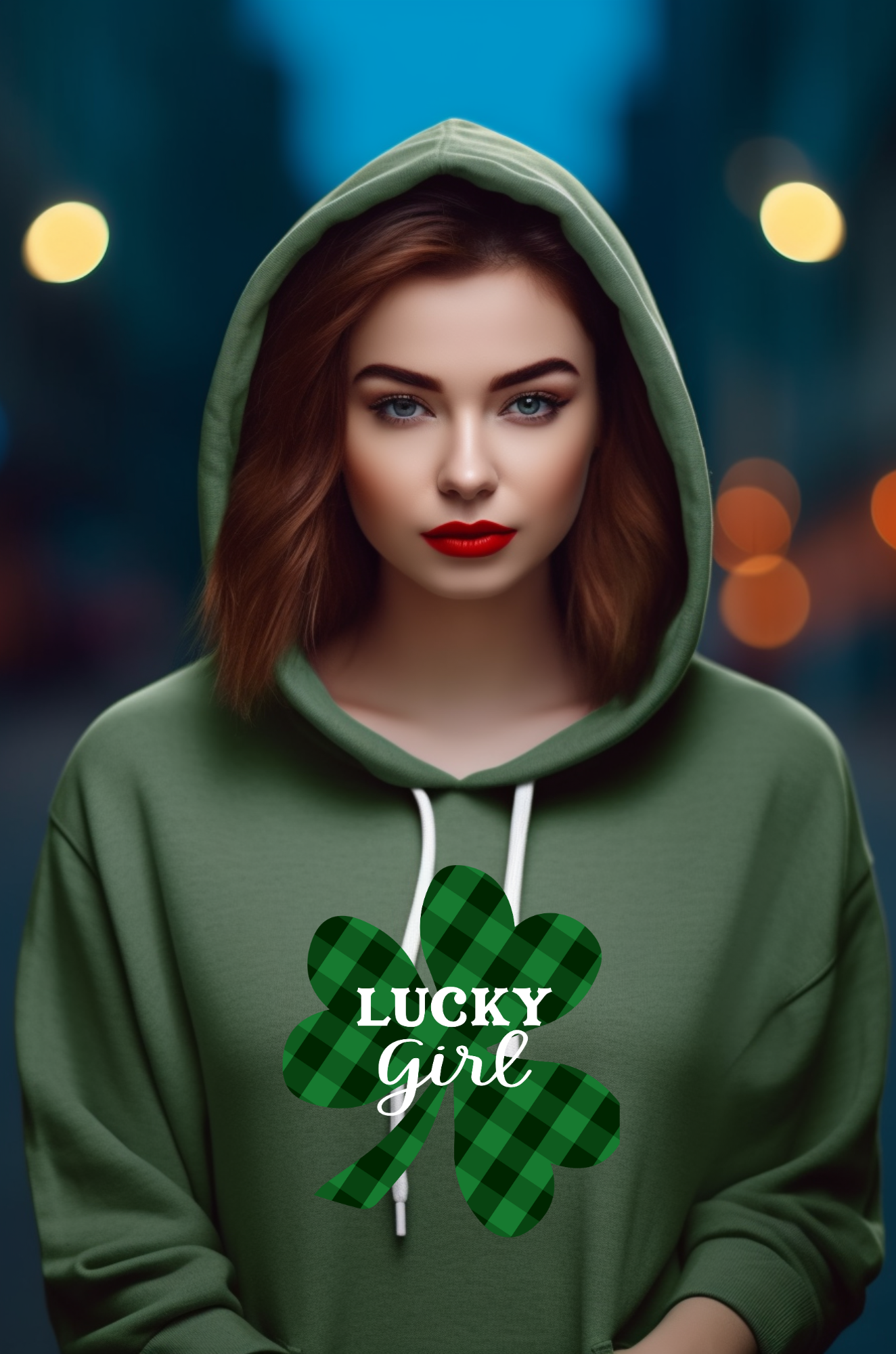 PULL OVER HOODIE - LUCKY GIRL