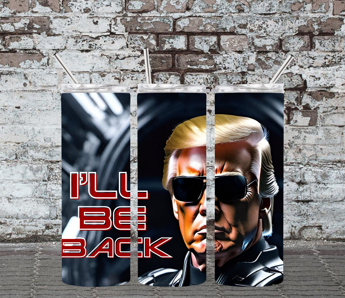 20OZ SKINNY TUMBLER - ILL BE BACK TRUMP