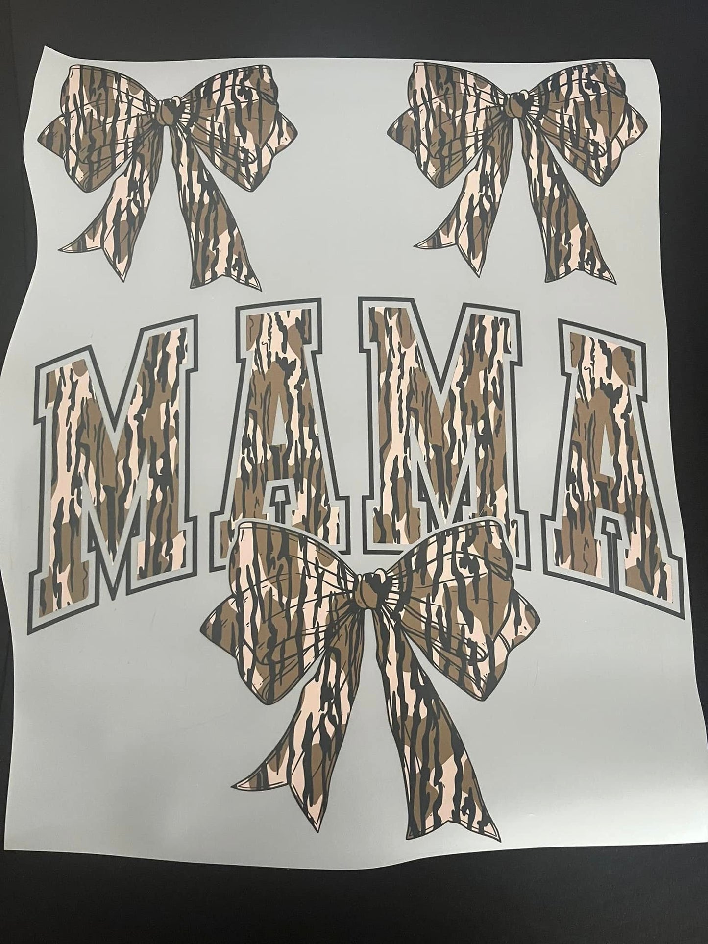 CAMO MAMA WITH SIDE BOWS - DTF