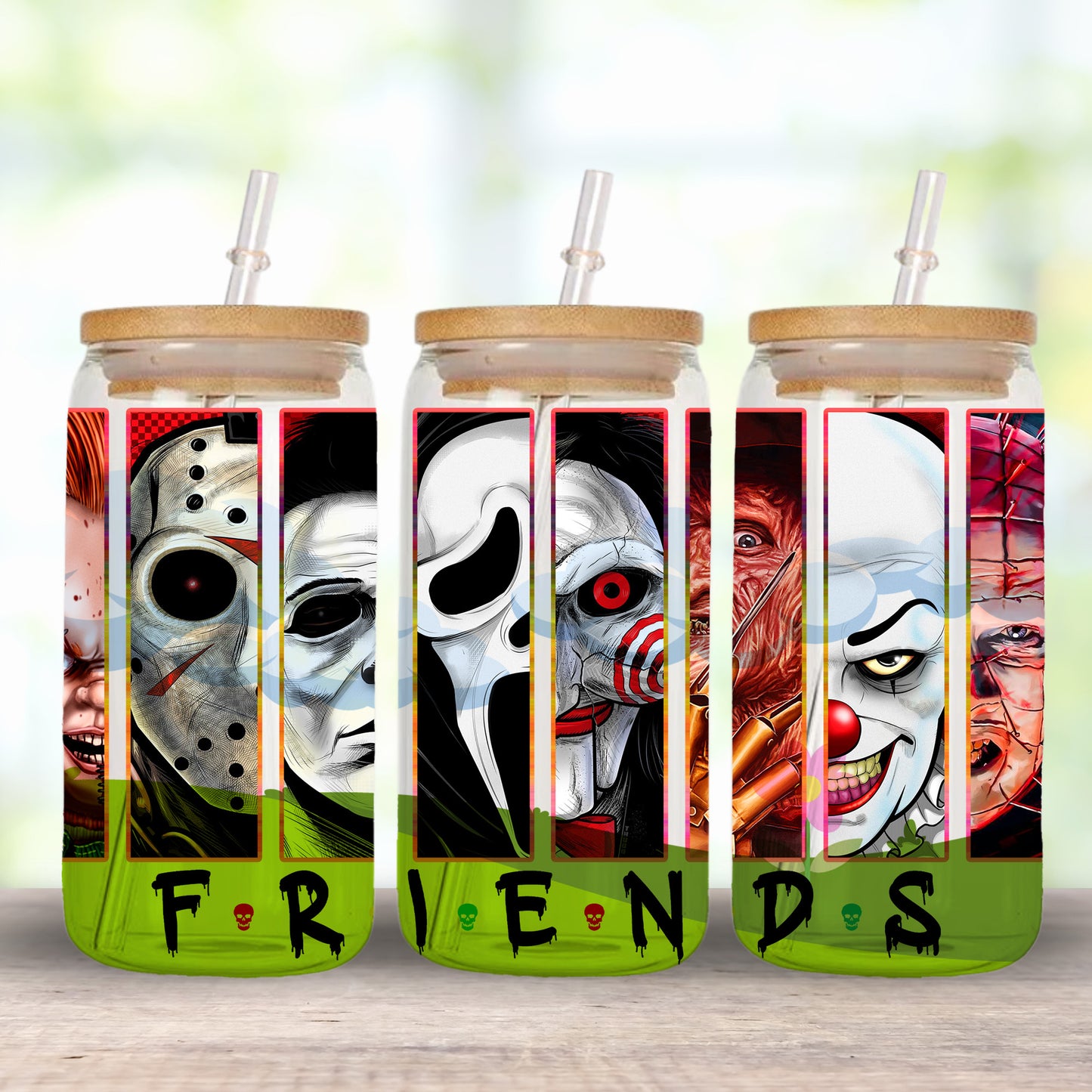 16OZ GLASS TUMBLER - HALLOWEEN FRIENDS