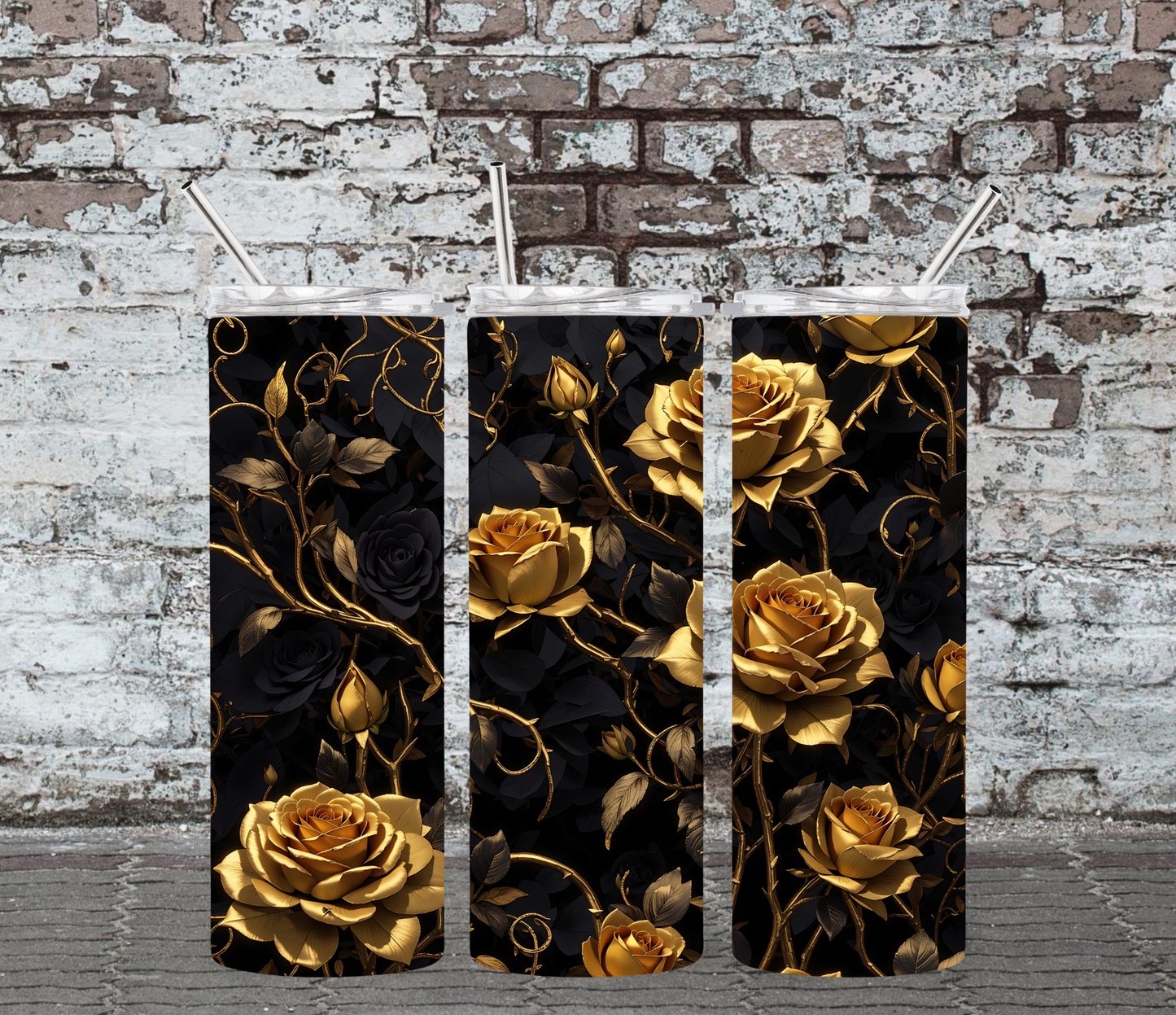 GOLD ROSES - 20OZ SKINNY TUMBLER