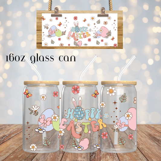 16OZ GLASS TUMBLER - HAPPPY EASTER