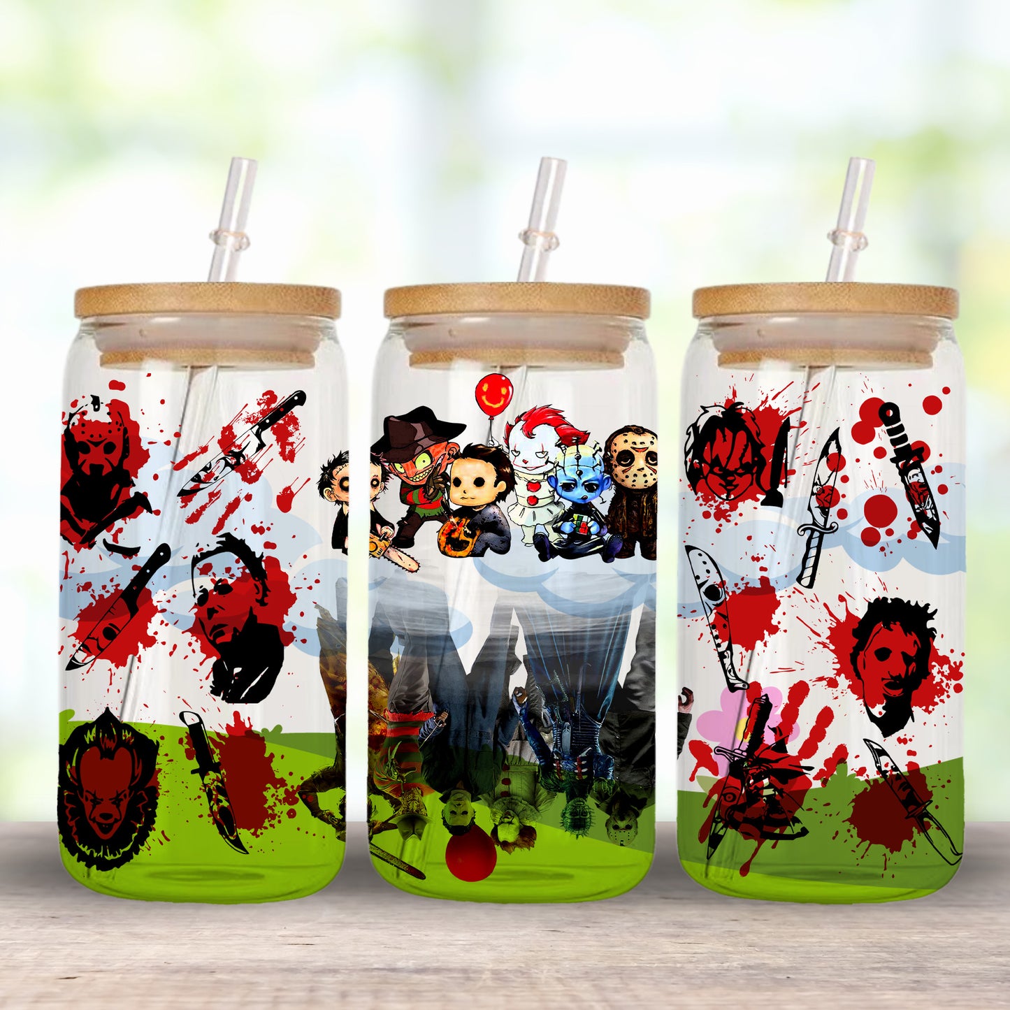 16OZ GLASS TUMBLER - BABY HALLOWEEN KILLERS