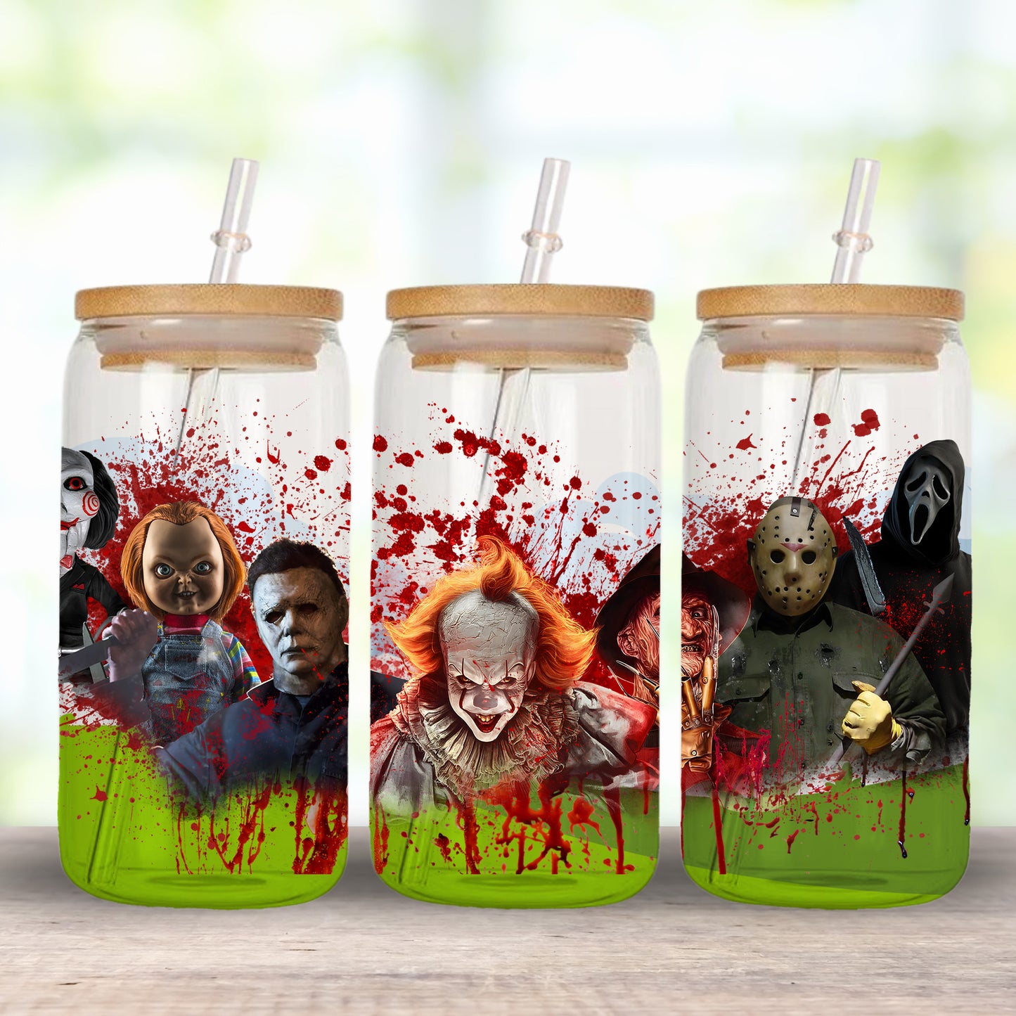 16OZ GLASS TUMBLER - HALLOWEEN KILLERS II