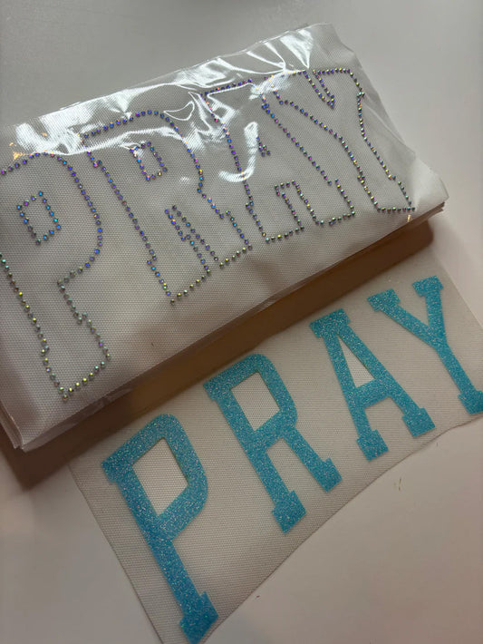 PRAY - GLITTER RHINESTONE TRANSFER