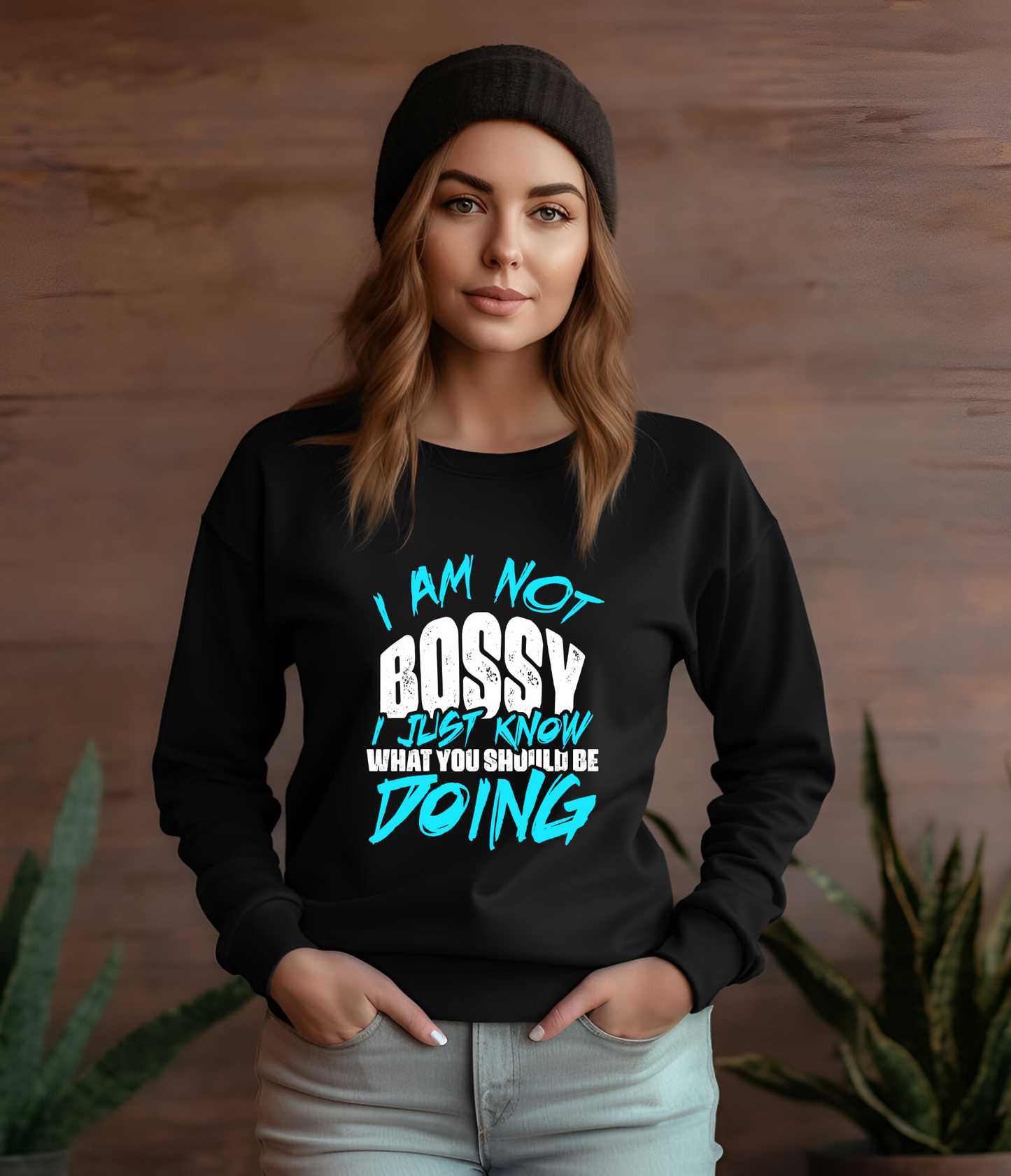 LONG SLEEVE SHIRT - I AM NOT BOSSY I JUST KNOW WHAT YOU SHOULD BE DOING
