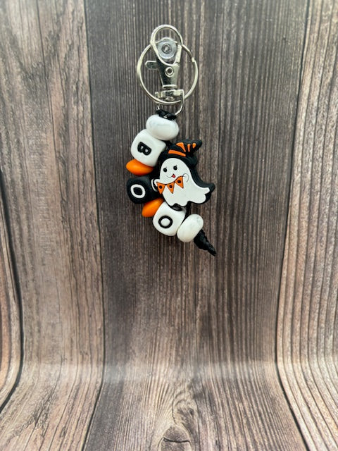 BOO GHOST HALF MOON KEYCHAIN