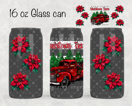 CHRISTMAS TRUCK - 16OZ GLASS TUMBLER