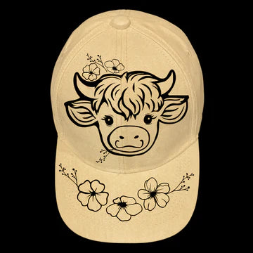 HIGHLAND COW- SUEDE BASEBALL HAT