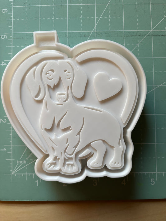 WEINER DOG IN HEART -FRESHIE MOLD