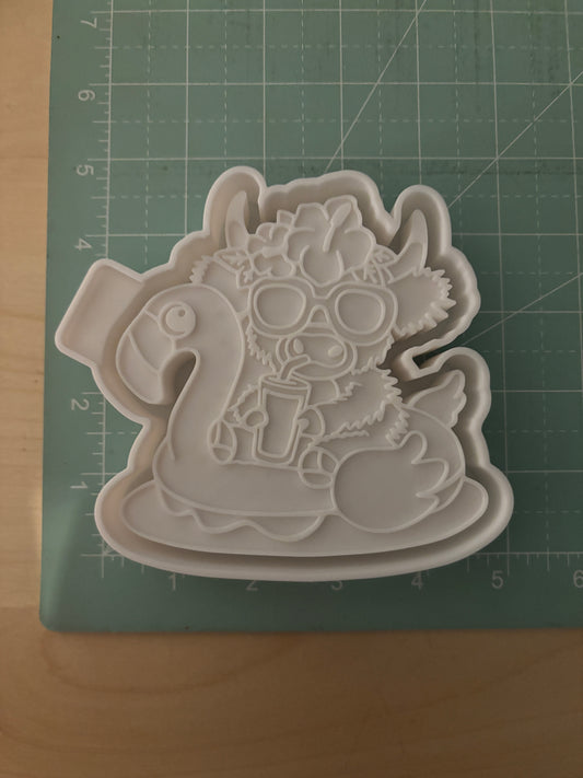 COW ON FLOATY -FRESHIE MOLD